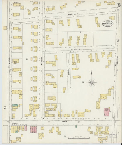Sanborn Fire Insurance Map from Madison, Somerset County, Maine (1897), Sheet #0003 - Complete Map Set gallery image, historic Sanborn map, vintage wall art, Maine Maine