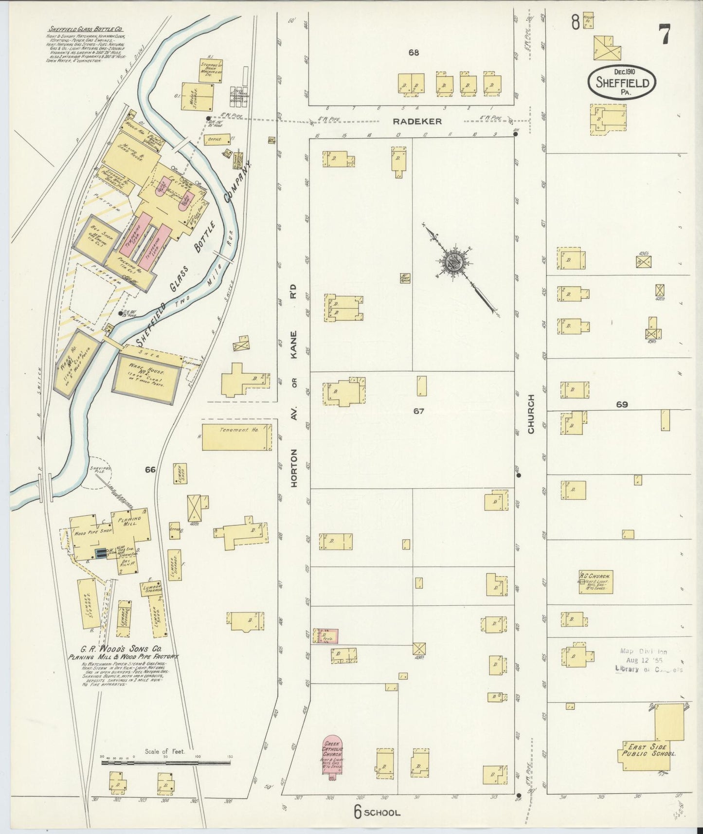 Sanborn Fire Insurance Map from Sheffield, Warren County, Pennsylvania (1910), Sheet #0007 - Complete Map Set gallery image, historic Sanborn map, vintage wall art, Pennsylvania Pennsylvania