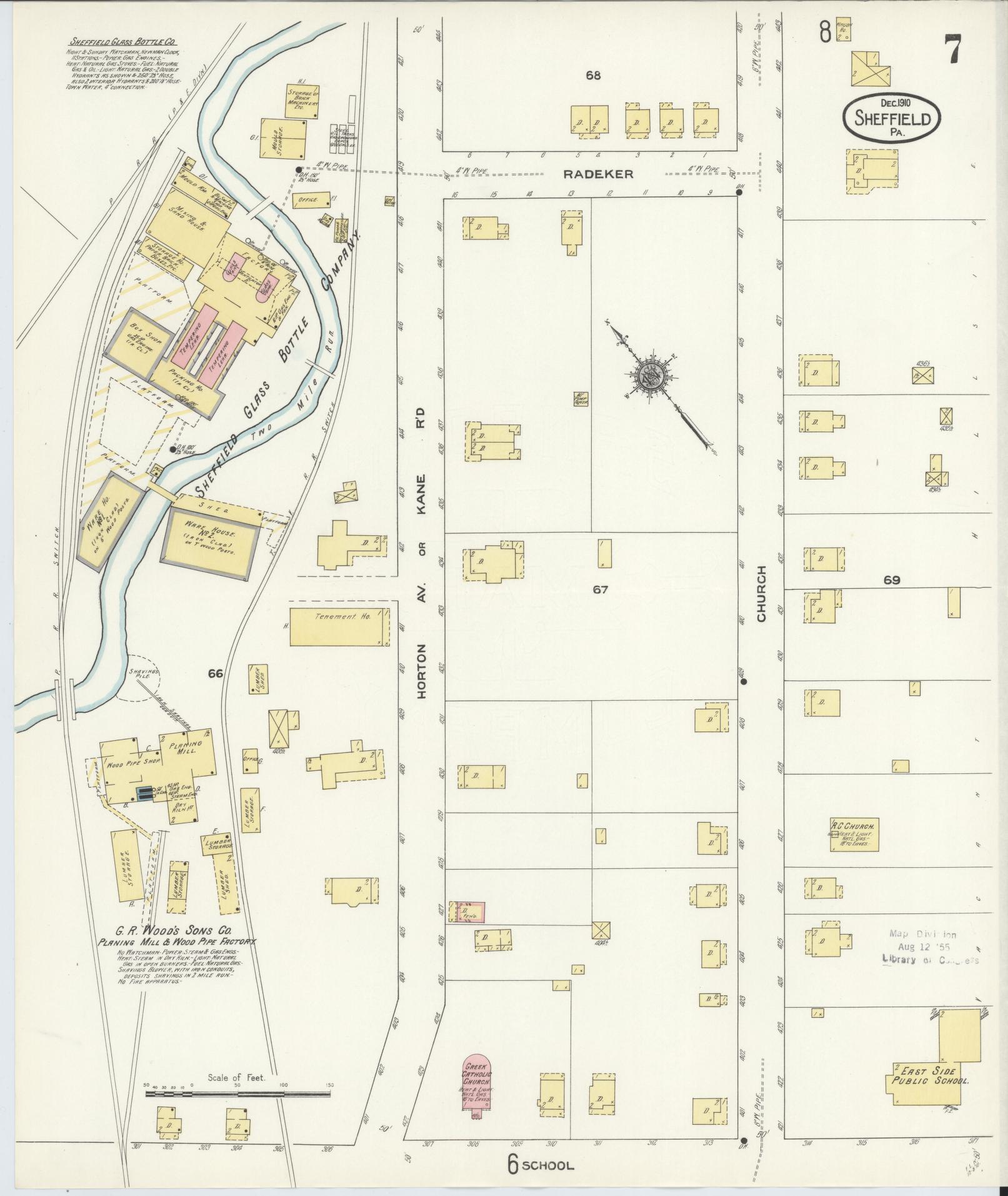 Sanborn Fire Insurance Map from Sheffield, Warren County, Pennsylvania (1910), Sheet #0007 - Complete Map Set gallery image, historic Sanborn map, vintage wall art, Pennsylvania Pennsylvania