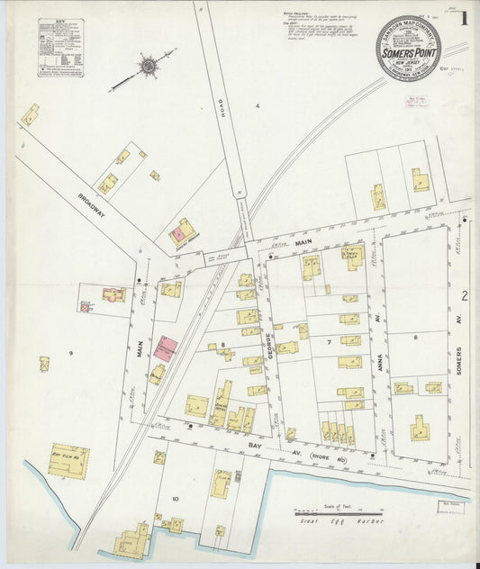 Sanborn Fire Insurance Map from Somers Point, Atlantic County, New Jersey. (1911) – Historic Sanborn Fire Insurance Map Print