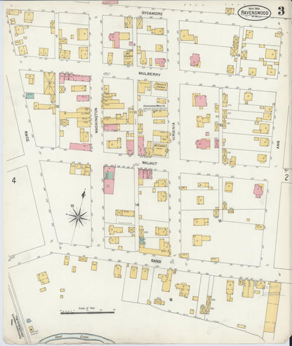 Sanborn Fire Insurance Map from Ravenswood, Jackson County, West Virginia (1904), Sheet #0003 - Complete Map Set gallery image, historic Sanborn map, vintage wall art, West Virginia West Virginia