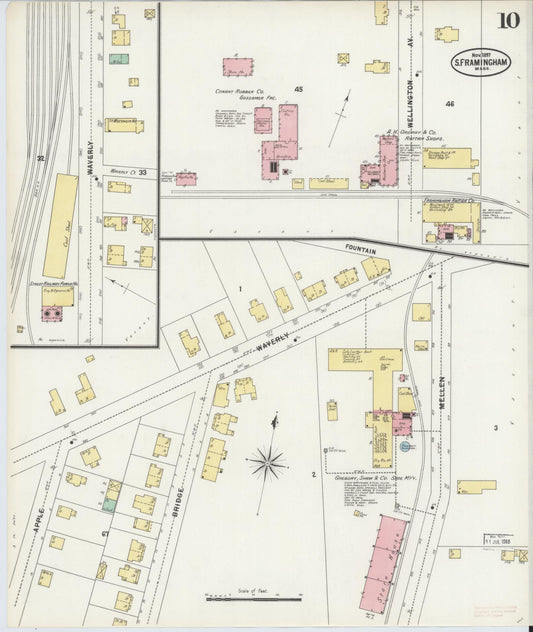 Sanborn Fire Insurance Map from South Farmington, Middlesex County, Massachusetts (1897), Sheet #0010 - Historic Sanborn Fire Insurance Map Print, vintage old map wall art, antique decor, genealogy gift, Massachusetts Massachusetts map