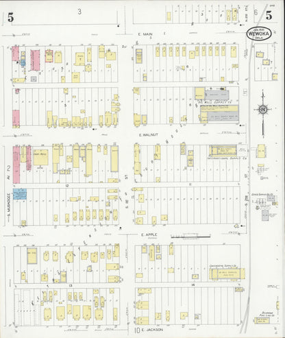 Sanborn Fire Insurance Map from Wewoka, Seminole County, Oklahoma (1930), Sheet #0005 - Complete Map Set gallery image, historic Sanborn map, vintage wall art, Oklahoma Oklahoma