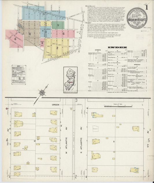 Sanborn Fire Insurance Map from Haddon Heights, Camden County, New Jersey. (1914) – Historic Sanborn Fire Insurance Map Print