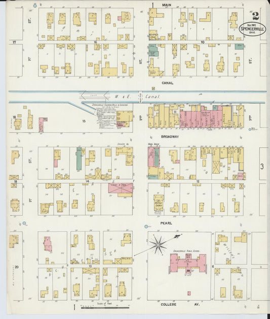 Sanborn Fire Insurance Map from Spencerville, Allen County, Ohio (1902), Sheet #0002 - Historic Sanborn Fire Insurance Map Print, vintage old map wall art, antique decor, genealogy gift, Ohio Ohio map
