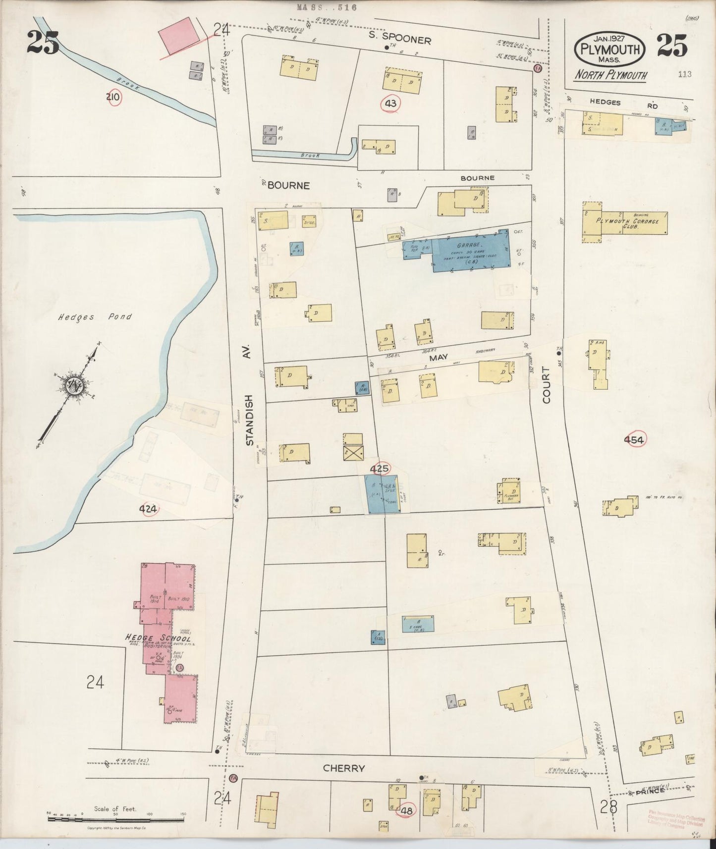 Sanborn Fire Insurance Map from Plymouth, Plymouth County, Massachusetts (1948), Sheet #0025 - Complete Map Set gallery image, historic Sanborn map, vintage wall art, Massachusetts Massachusetts