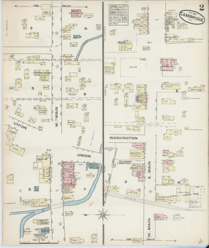 Sanborn Fire Insurance Map from Cambridge, Washington County, New York (1884), Sheet #0002 - Historic Sanborn Fire Insurance Map Print, vintage old map wall art, antique decor, genealogy gift, New York New York map