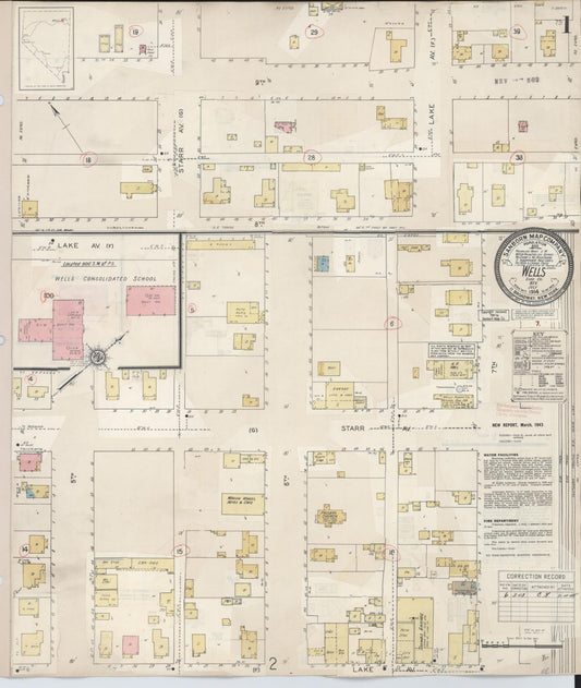 Sanborn Fire Insurance Map from Wells, Elko County, Nevada. (1943) – Historic Sanborn Fire Insurance Map Print