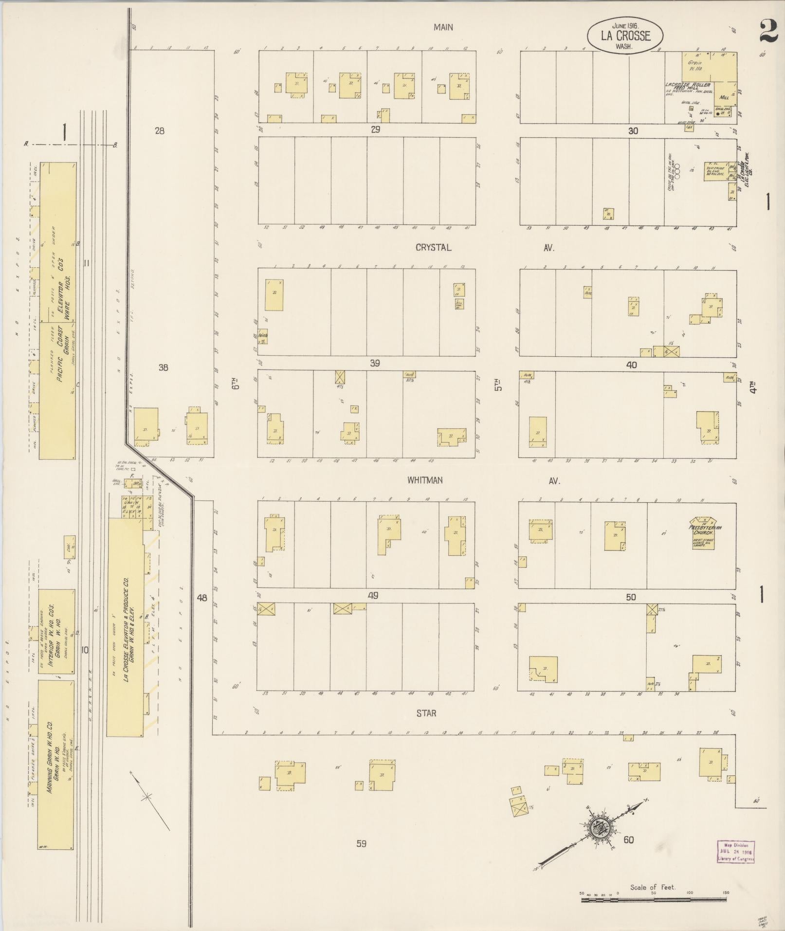 Sanborn Fire Insurance Map from La Crosse, Whitman County, Washington (1916), Sheet #0002 - Complete Map Set gallery image, historic Sanborn map, vintage wall art, Washington Washington