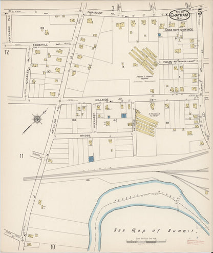 Sanborn Fire Insurance Map from Chatham, Morris County, New Jersey (1921), Sheet #0005 - Historic Sanborn Fire Insurance Map Print, vintage old map wall art, antique decor, genealogy gift, New Jersey New Jersey map