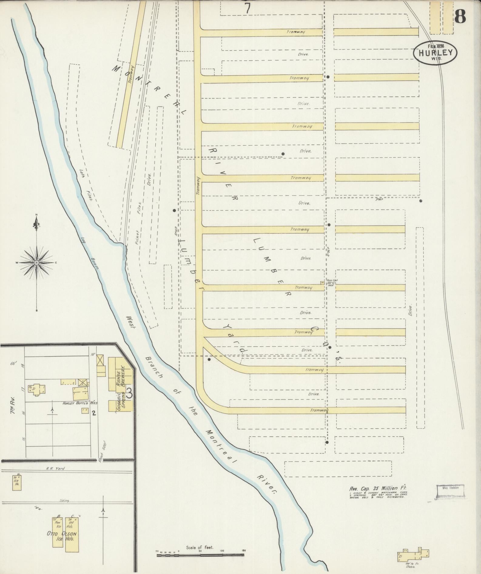 Sanborn Fire Insurance Map from Hurley, Iron County, Wisconsin (1898), Sheet #0008 - Complete Map Set gallery image, historic Sanborn map, vintage wall art, Wisconsin Wisconsin