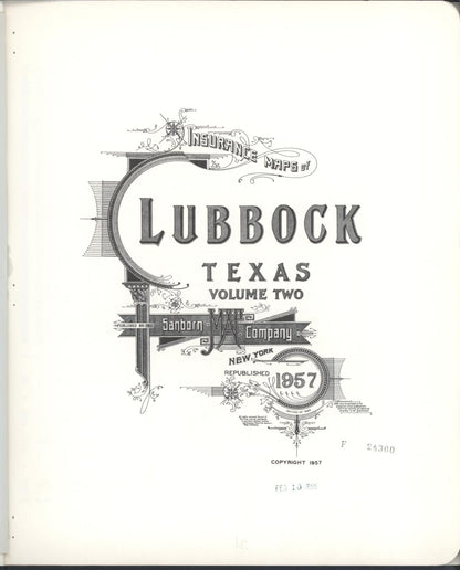Sanborn Fire Insurance Map from Lubbock, Lubbock County, Texas (1957), Sheet #0001 - Historic Sanborn Fire Insurance Map Print, vintage old map wall art, antique decor, genealogy gift, Texas Texas map