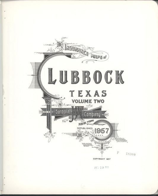Sanborn Fire Insurance Map from Lubbock, Lubbock County, Texas (1957), Sheet #0001 - Historic Sanborn Fire Insurance Map Print, vintage old map wall art, antique decor, genealogy gift, Texas Texas map
