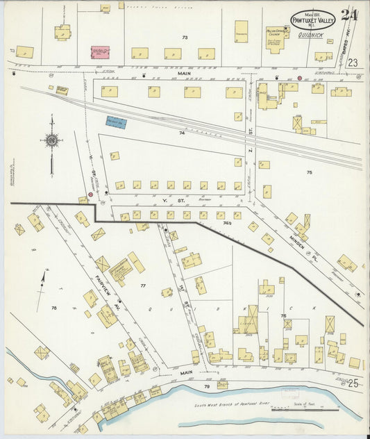 Sanborn Fire Insurance Map from Pawtuxet Valley, Kent and Providence Counties, Rhode Island (1911), Sheet #0024 - Historic Sanborn Fire Insurance Map Print, vintage old map wall art, antique decor, genealogy gift, Washington Washington map