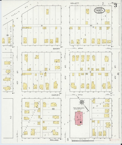 Sanborn Fire Insurance Map from Tracy, Lyon County, Minnesota (1917), Sheet #0003 - Historic Sanborn Fire Insurance Map Print, vintage old map wall art, antique decor, genealogy gift, Minnesota Minnesota map