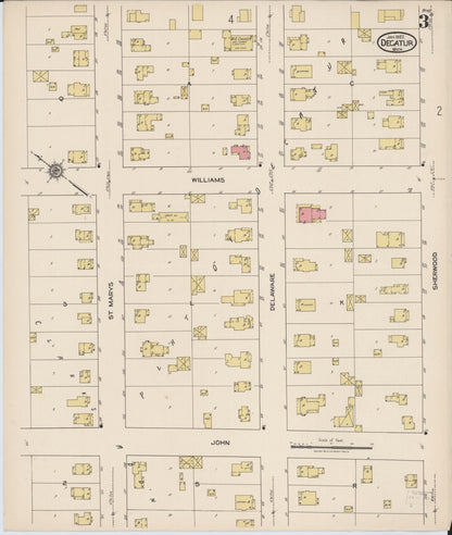 Sanborn Fire Insurance Map from Decatur, Van Buren County, Michigan (1922), Sheet #0003 - Complete Map Set gallery image, historic Sanborn map, vintage wall art, Michigan Michigan