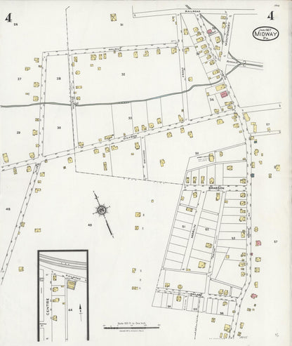 Sanborn Fire Insurance Map from Midway, Washington County, Pennsylvania (1927), Sheet #0004 - Historic Sanborn Fire Insurance Map Print, vintage old map wall art, antique decor, genealogy gift, Pennsylvania Pennsylvania map