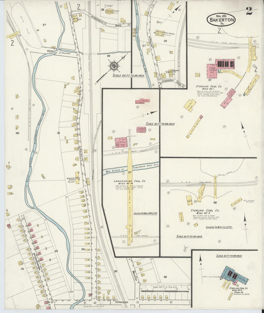 Sanborn Fire Insurance Map from Bakerton, Cambria County, Pennsylvania (1916), Sheet #0002 - Historic Sanborn Fire Insurance Map Print, vintage old map wall art, antique decor, genealogy gift, Pennsylvania Pennsylvania map