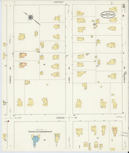 Sanborn Fire Insurance Map from Moorestown, Burlington County, New Jersey (1911), Sheet #0004 - Complete Map Set gallery image, historic Sanborn map, vintage wall art, New Jersey New Jersey