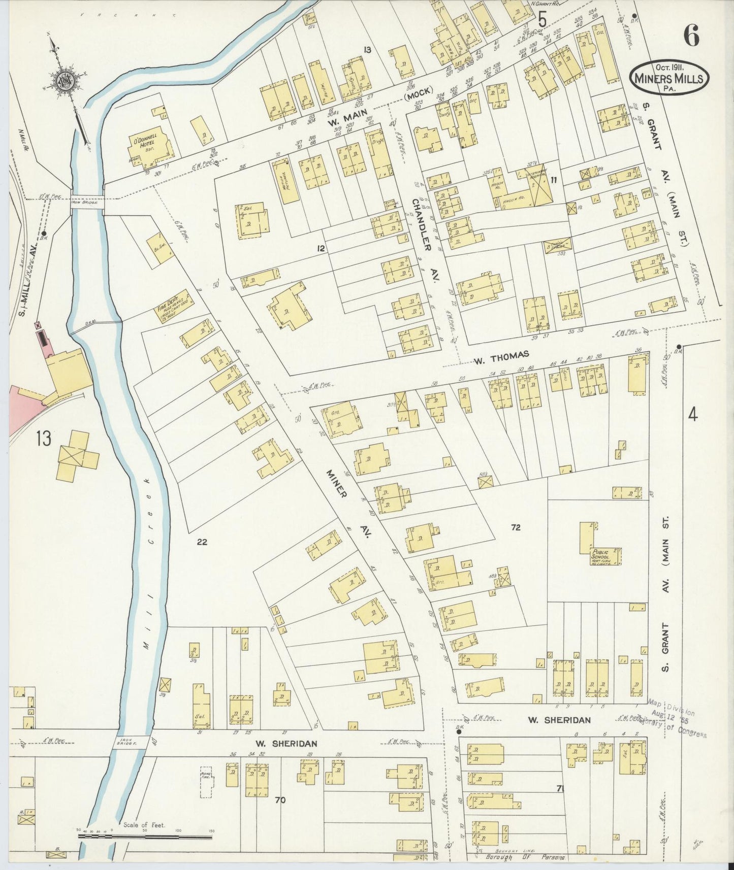 Sanborn Fire Insurance Map from Miners Mills, Luzerne County, Pennsylvania (1911), Sheet #0006 - Complete Map Set gallery image, historic Sanborn map, vintage wall art, Pennsylvania Pennsylvania