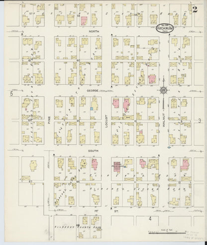 Sanborn Fire Insurance Map from Arcanum, Darke County, Ohio (1914), Sheet #0002 - Historic Sanborn Fire Insurance Map Print, vintage old map wall art, antique decor, genealogy gift, Ohio Ohio map