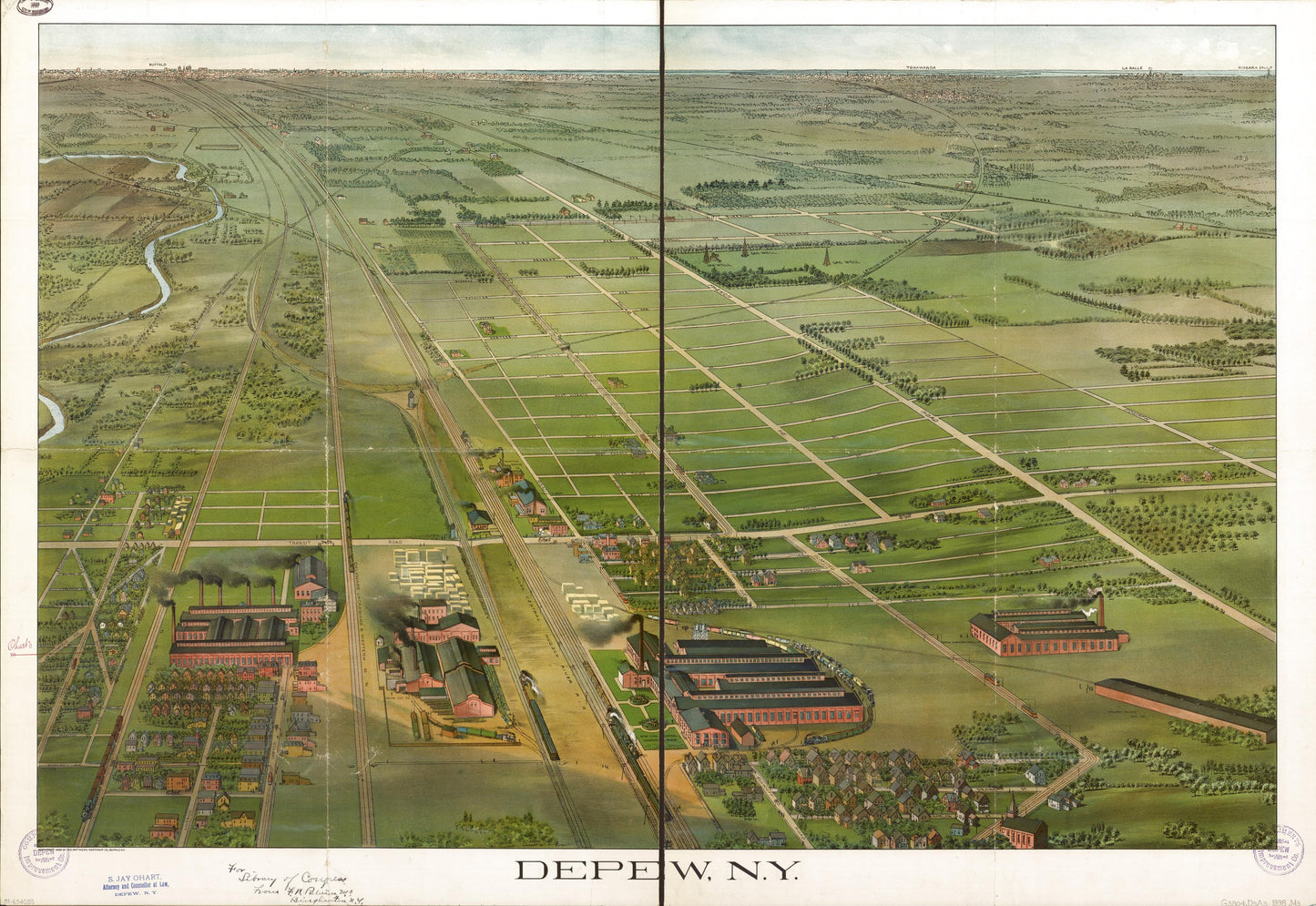 Depew, N.Y. (1898) – Historic Bird’s-Eye View Panorama Print