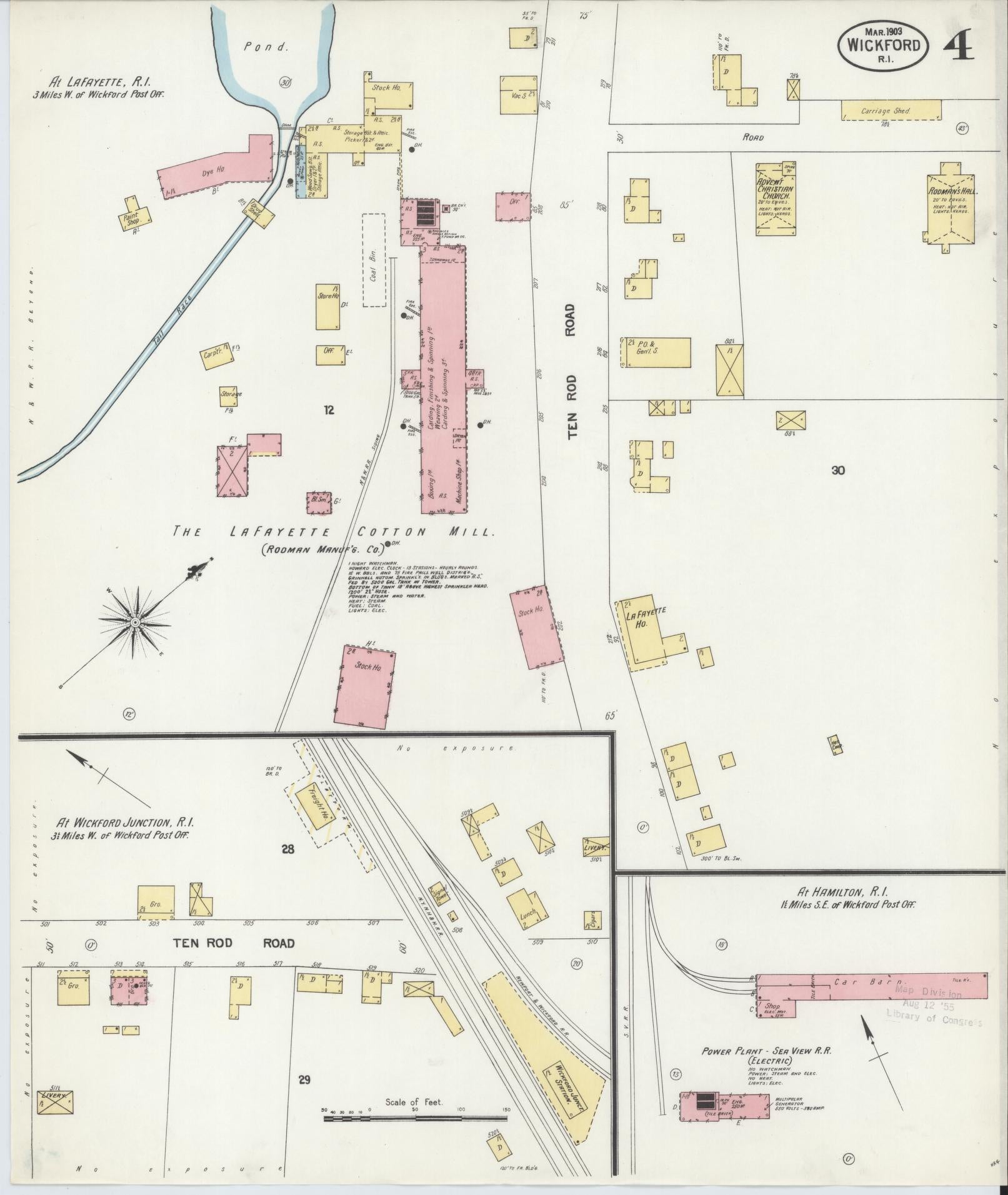 Sanborn Fire Insurance Map from Wickford, Washington County, Rhode Island (1903), Sheet #0004 - Complete Map Set gallery image, historic Sanborn map, vintage wall art, Rhode Island Rhode Island