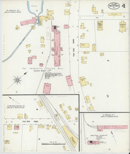Sanborn Fire Insurance Map from Wickford, Washington County, Rhode Island (1903), Sheet #0004 - Complete Map Set gallery image, historic Sanborn map, vintage wall art, Rhode Island Rhode Island