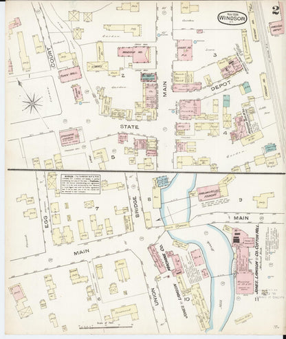 Sanborn Fire Insurance Map from Windsor, Windsor County, Vermont (1884), Sheet #0002 - Complete Map Set gallery image, historic Sanborn map, vintage wall art, Vermont Vermont