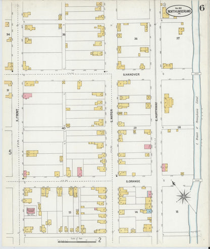 Sanborn Fire Insurance Map from Northumberland, Northumberland County, Pennsylvania (1901), Sheet #0006 - Complete Map Set gallery image, historic Sanborn map, vintage wall art, Pennsylvania Pennsylvania
