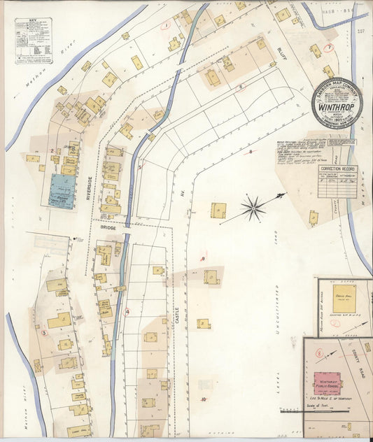 Sanborn Fire Insurance Map from Winthrop, Okanogan County, Washington (1932), Sheet #0001 - Historic Sanborn Fire Insurance Map Print, vintage old map wall art, antique decor, genealogy gift, Washington Washington map