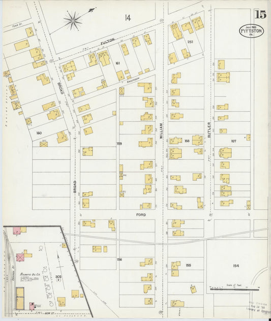 Sanborn Fire Insurance Map from Pittston, Luzerne County, Pennsylvania (1903), Sheet #0015 - Historic Sanborn Fire Insurance Map Print, vintage old map wall art, antique decor, genealogy gift, Pennsylvania Pennsylvania map