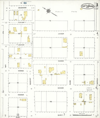 Sanborn Fire Insurance Map from Port Townsend, Jefferson County, Washington (1911), Sheet #0003 - Complete Map Set gallery image, historic Sanborn map, vintage wall art, Washington Washington