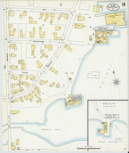 Sanborn Fire Insurance Map from Eastport, Washington County, Maine (1898), Sheet #0009 - Complete Map Set gallery image, historic Sanborn map, vintage wall art, Maine Maine