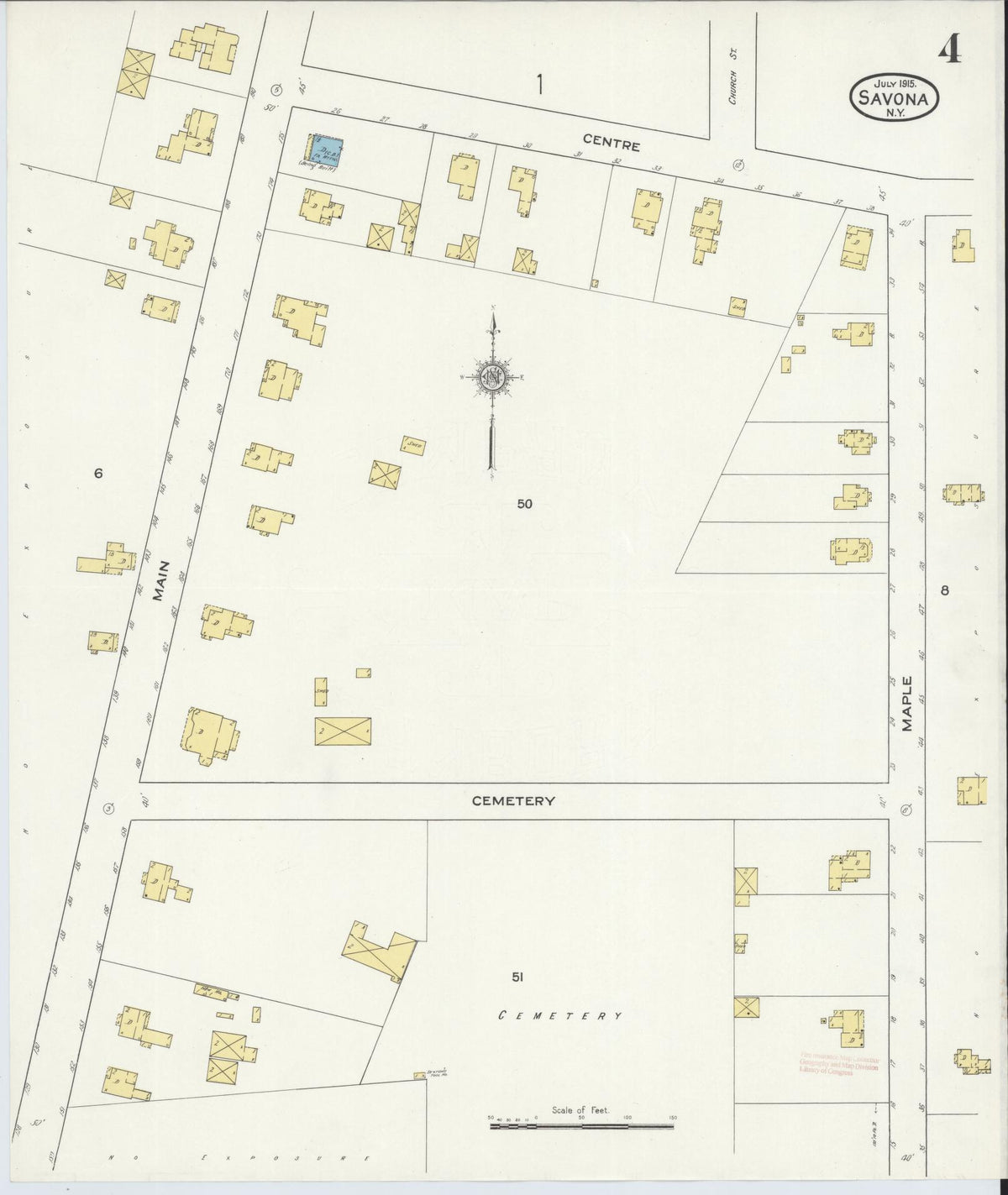 Sanborn Fire Insurance Map from Savona, Steuben County, New York (1915), Sheet #0004 - Complete Map Set gallery image, historic Sanborn map, vintage wall art, New York New York
