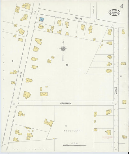Sanborn Fire Insurance Map from Savona, Steuben County, New York (1915), Sheet #0004 - Complete Map Set gallery image, historic Sanborn map, vintage wall art, New York New York