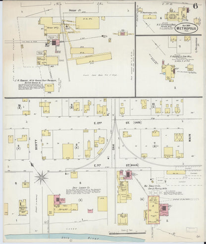 Sanborn Fire Insurance Map from Metropolis, Massac County, Illinois (1897), Sheet #0006 - Complete Map Set gallery image, historic Sanborn map, vintage wall art, Illinois Illinois