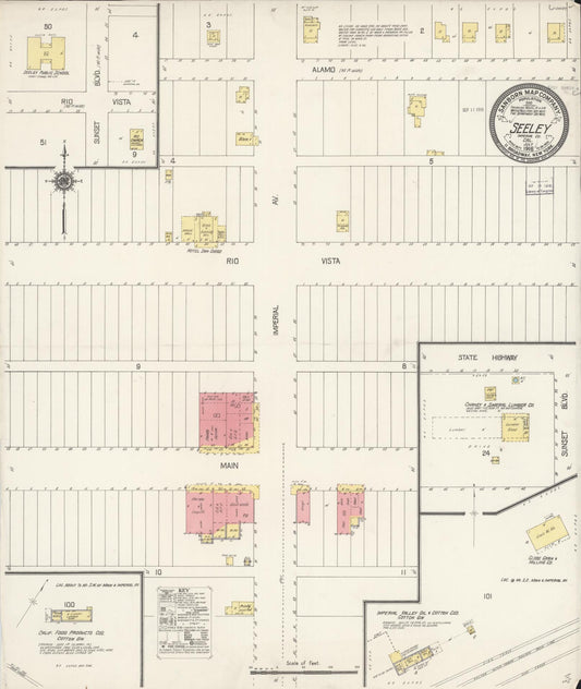 Sanborn Fire Insurance Map from Seeley, Imperial County, California. (1916) – Historic Sanborn Fire Insurance Map Print