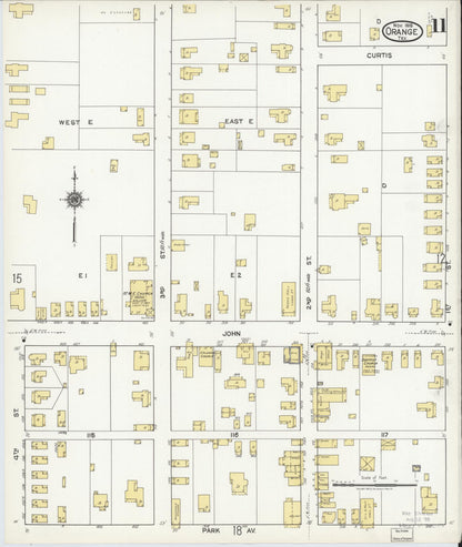 Sanborn Fire Insurance Map from Orange, Orange County, Texas (1919), Sheet #0011 - Complete Map Set gallery image, historic Sanborn map, vintage wall art, Texas Texas