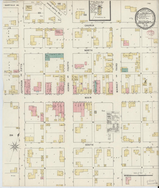 Sanborn Fire Insurance Map from Gosport, Owen County, Indiana (1895), Sheet #0001 - Historic Sanborn Fire Insurance Map Print, vintage old map wall art, antique decor, genealogy gift, Indiana Indiana map