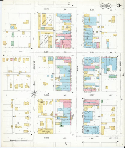 Sanborn Fire Insurance Map from Winfield, Cowley County, Kansas (1899), Sheet #0003 - Complete Map Set gallery image, historic Sanborn map, vintage wall art, Kansas Kansas
