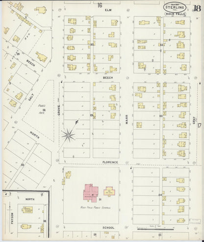 Sanborn Fire Insurance Map from Sterling, Whiteside County, Illinois (1897), Sheet #0018 - Complete Map Set gallery image, historic Sanborn map, vintage wall art, Illinois Illinois