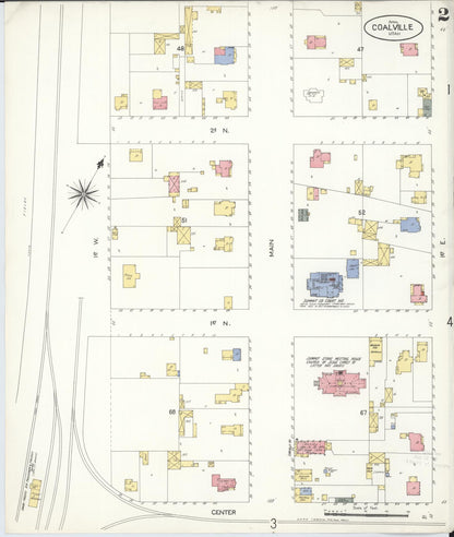 Sanborn Fire Insurance Map from Coalville, Summit County, Utah (1907), Sheet #0002 - Complete Map Set gallery image, historic Sanborn map, vintage wall art, Utah Utah