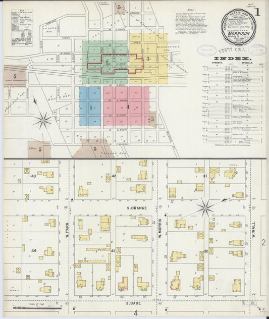 Sanborn Fire Insurance Map from Morrison, Whiteside County, Illinois (1897), Sheet #0001 - Complete Map Set gallery image, historic Sanborn map, vintage wall art, Illinois Illinois