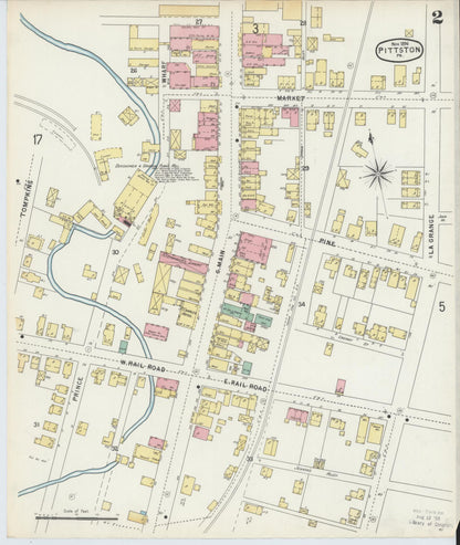 Sanborn Fire Insurance Map from Pittston, Luzerne County, Pennsylvania (1896), Sheet #0002 - Historic Sanborn Fire Insurance Map Print, vintage old map wall art, antique decor, genealogy gift, Pennsylvania Pennsylvania map