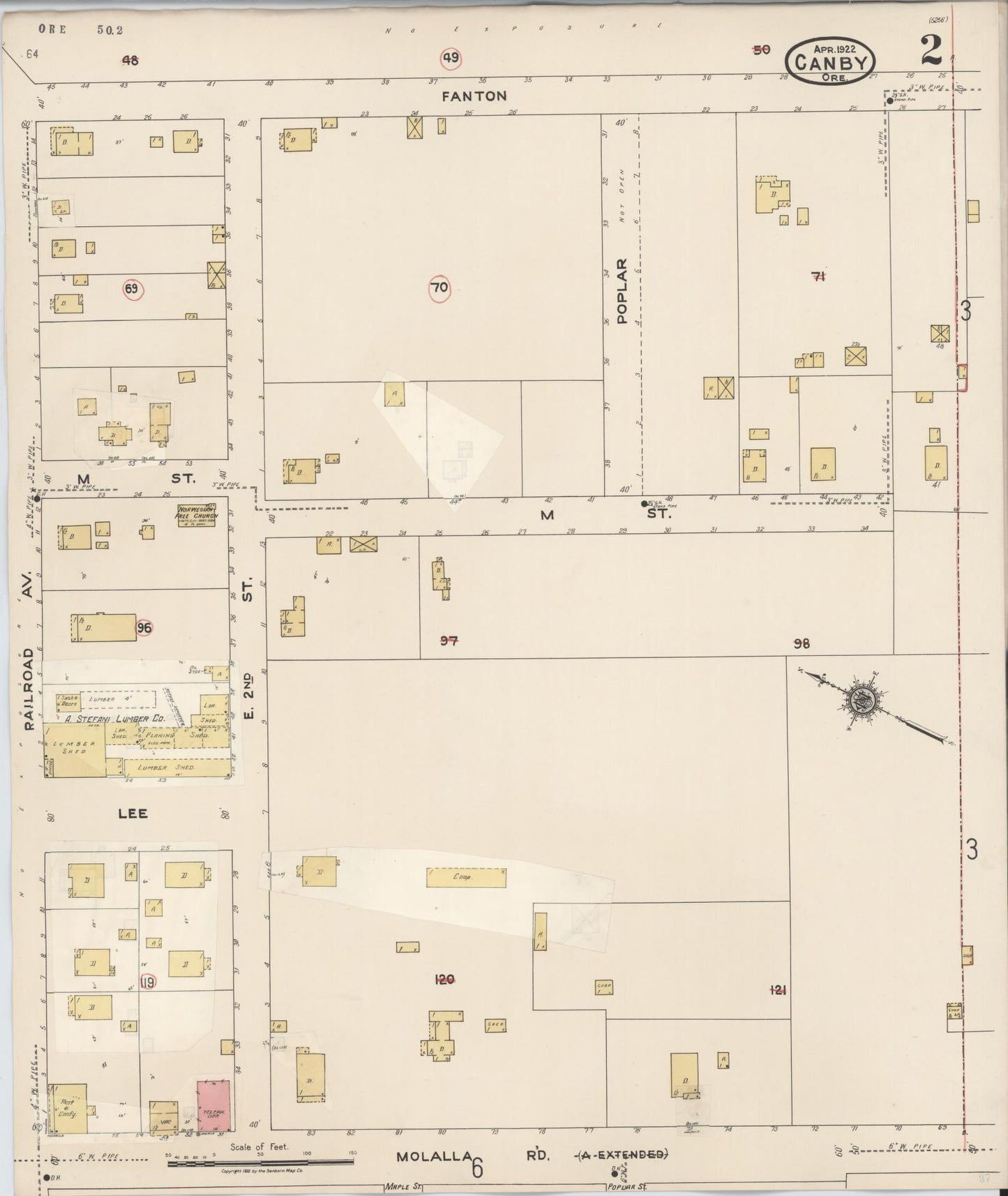 Sanborn Fire Insurance Map from Canby, Clackamas County, Oregon (1931), Sheet #0002 - Complete Map Set gallery image, historic Sanborn map, vintage wall art, Oregon Oregon
