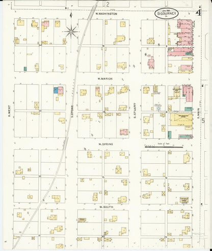 Sanborn Fire Insurance Map from Sigourney, Kiokuk County, Iowa (1906), Sheet #0004 - Historic Sanborn Fire Insurance Map Print