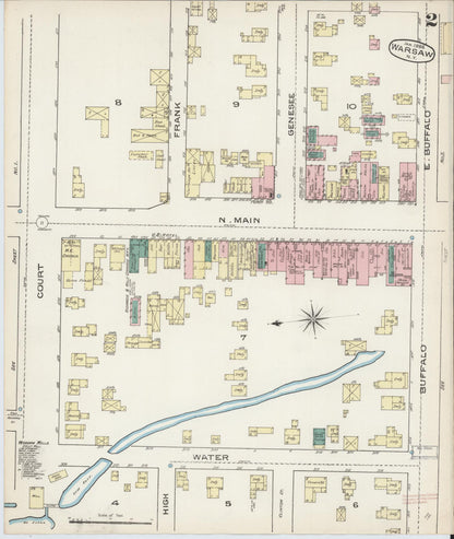 Sanborn Fire Insurance Map from Warsaw, Wyoming County, New York (1886), Sheet #0002 - Complete Map Set gallery image, historic Sanborn map, vintage wall art, Warsaw Wyoming
