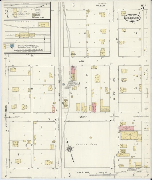 Sanborn Fire Insurance Map from Chillicothe, Peoria County, Illinois (1913), Sheet #0005 - Historic Sanborn Fire Insurance Map Print, vintage old map wall art, antique decor, genealogy gift, Illinois Illinois map