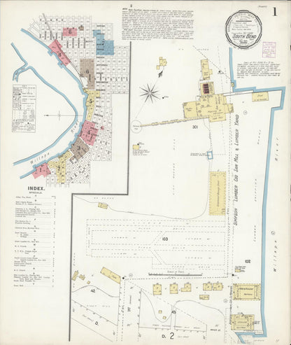 Sanborn Fire Insurance Map from South Bend, Pacific County, Washington (1901), Sheet #0001 - Complete Map Set gallery image, historic Sanborn map, vintage wall art, Washington Washington